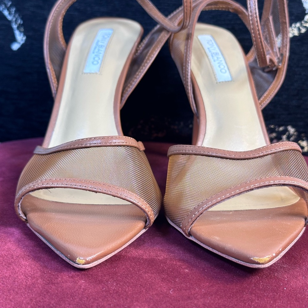 Like new Tony Bianco Miley Sandal in Rust high heel ankle strap mesh open toe - Picture 5 of 9